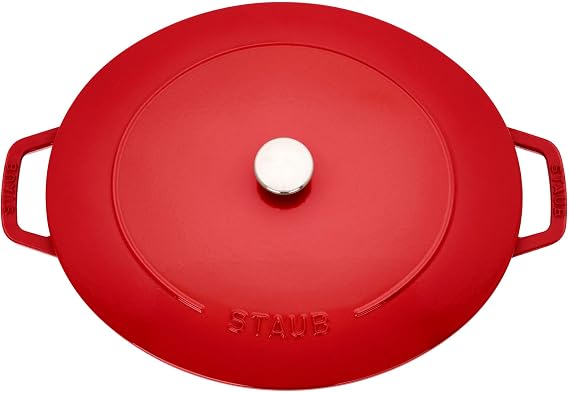 STAUB Cast Iron 6.25-qt Shallow Oval Dutch Oven, Cherry