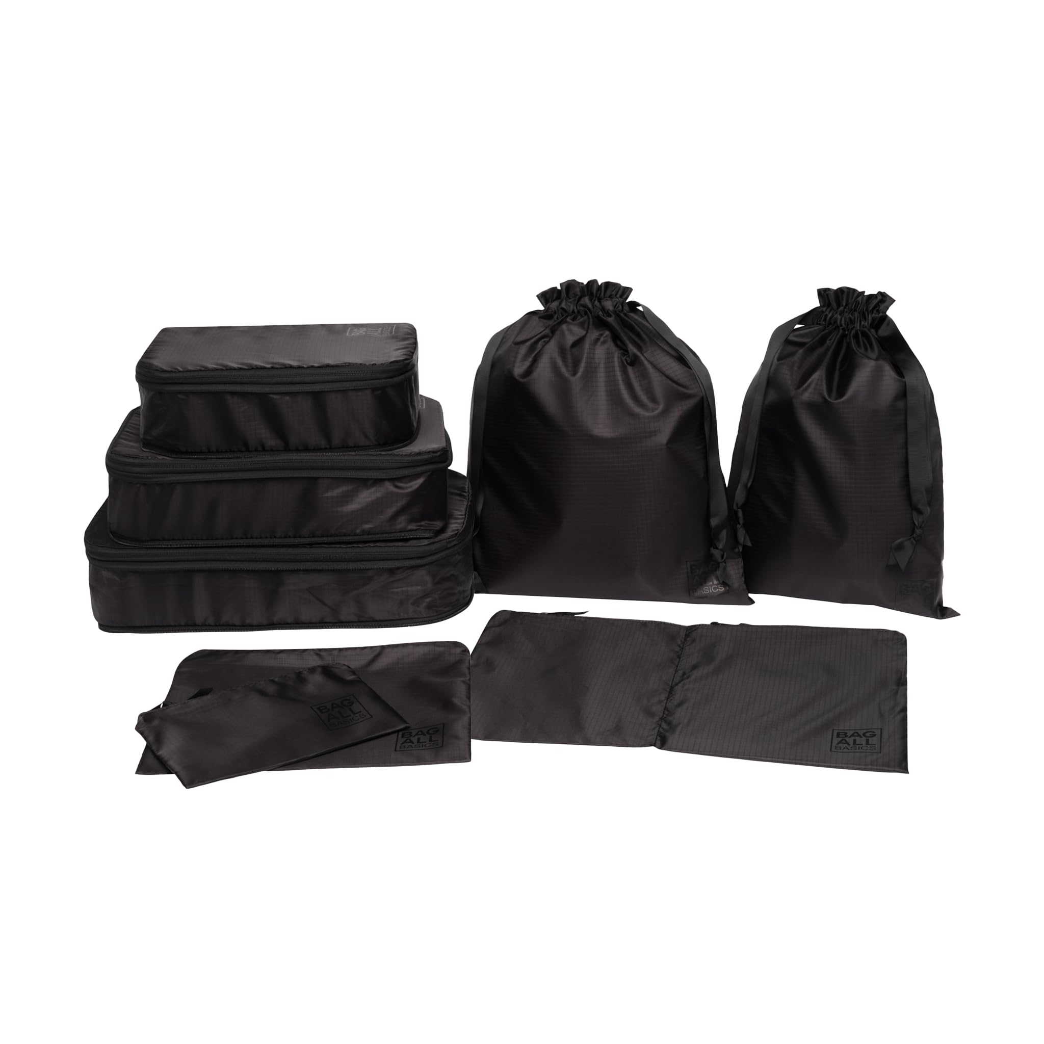 Bag-all 8-częściowy zestaw kostek kompresyjnych do pakowania i organizerów podróżnych, do walizek, toreb podróżnych i toreb na ubrania, buty, bieliznę, kosmetyki, wielokrotnego użytku, odporne na