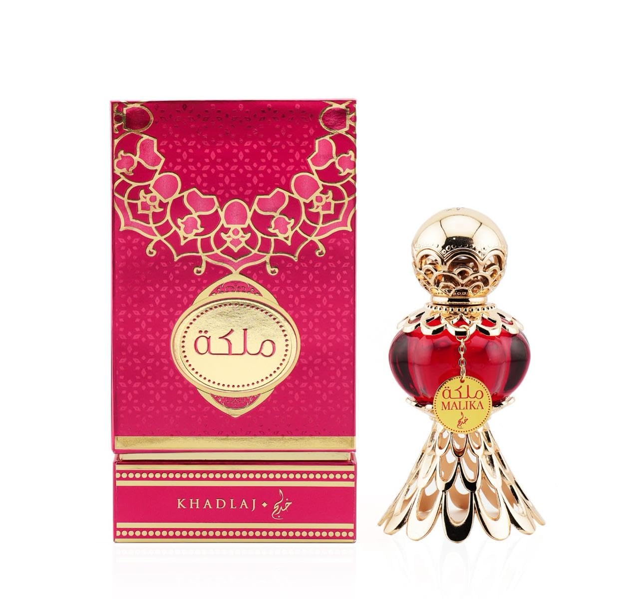 KHADLAJ Malika Red 15 mL - Eau de Parfum Concentrado (CPO) für Männer und Frauen - Lang anhaltender Duft mit blumigen und holzigen Noten.