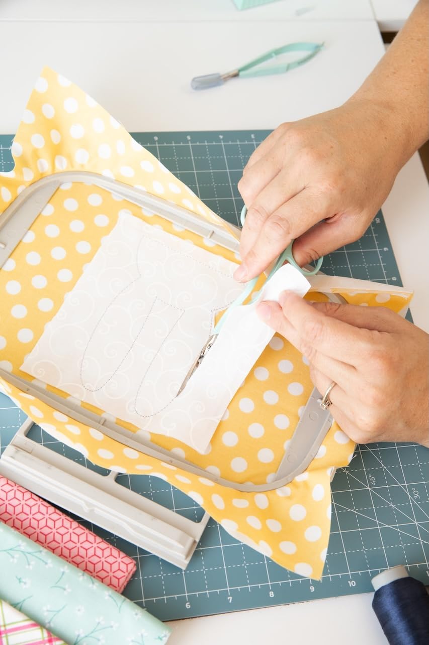 Kimberbell 6" Double Curve Appliqué Scissors - Precision Fabric Trimming for Machine Embroidery & Sewing, German Steel, Extra-Sharp Blades, Right-Handed Comfort Grip Scissors for Embroidery