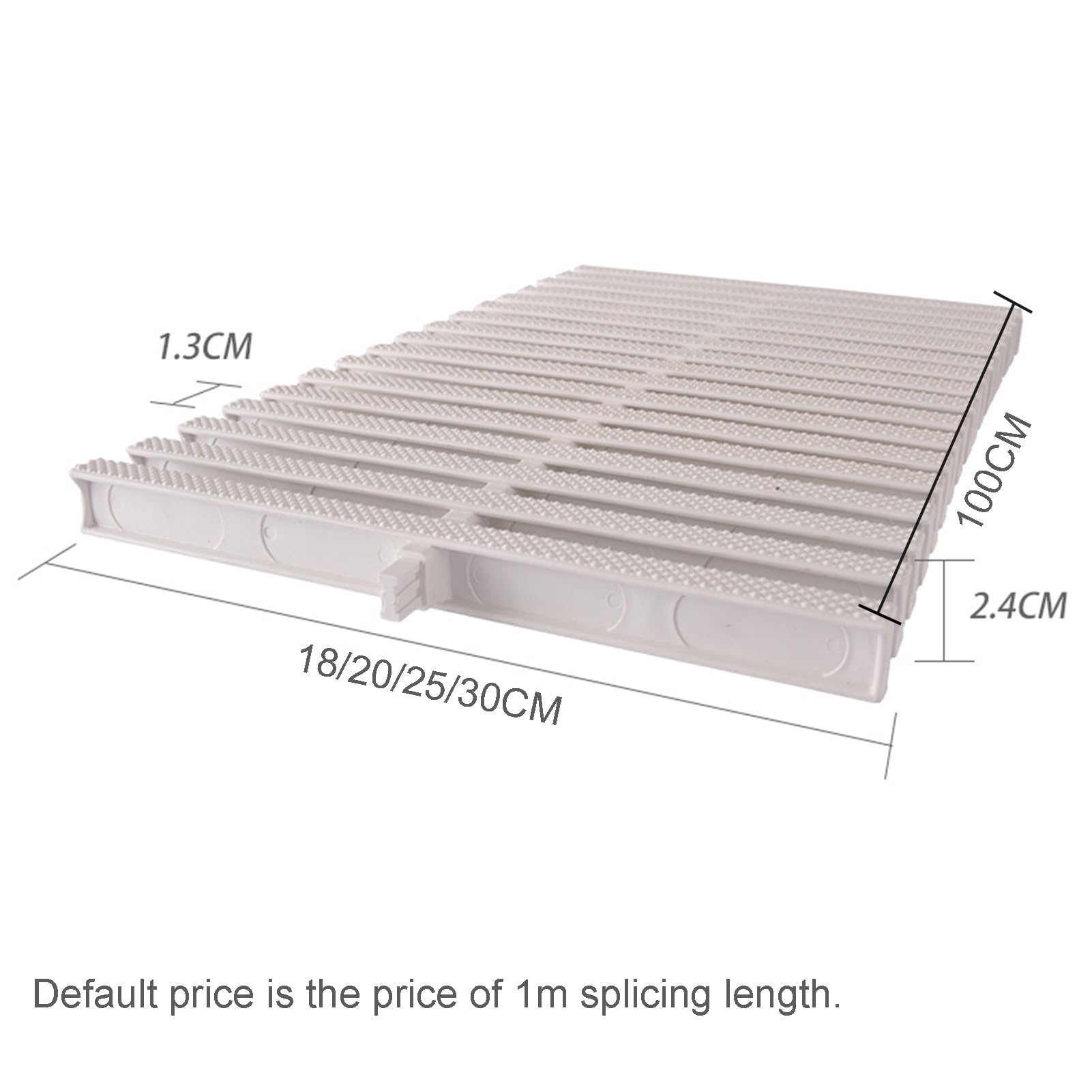 Rejilla de desbordamiento para Piscina, Rejilla de Canal Duradera de plástico PPS, para entradas, Rejillas de canalones, Patios, Cubiertas de Piscina (Blanco, 30 cm)