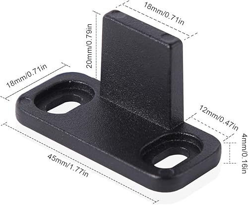 Miniatura 3 de Homode Guía de suelo para puerta de granero, metal negro mate montado en el suelo, guía inferior ajustable para puertas correderas (paquete de 2)