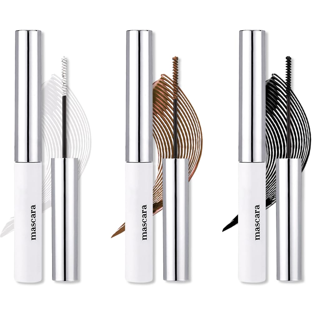 BINGBRUSH Máscara Para Cílios Colorida, 3 Unidades, Rímel Volumizador E Colorido, Branco,