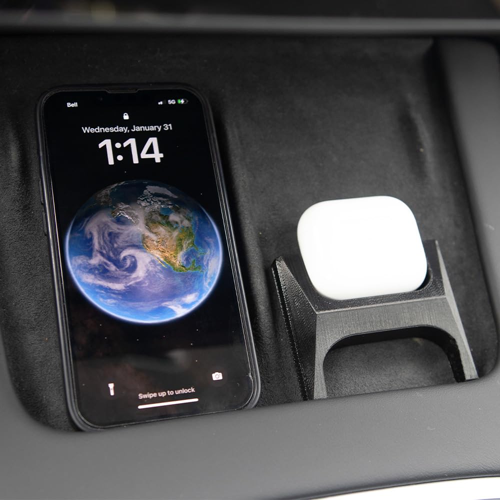 Elons Accessories Airpod Holder for Tesla MagSafe Wireless Charger- Fits All Airpods and All Tesla Vehicles
