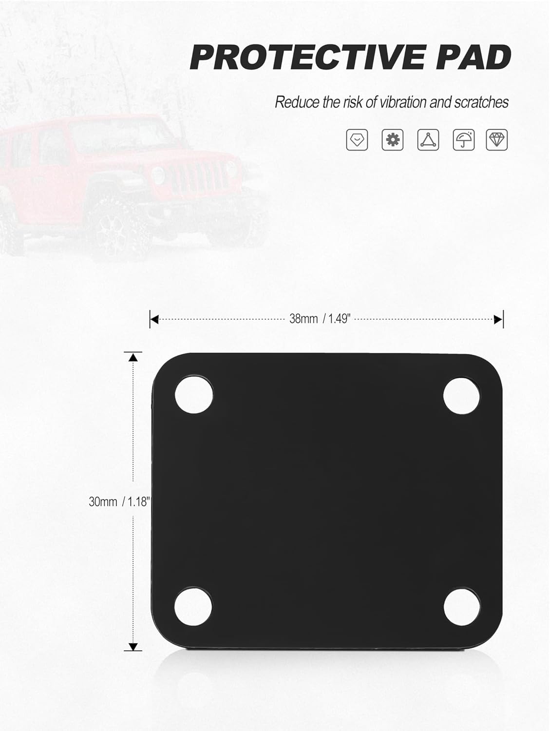 Dash Platform Mount with 3 PCS 4-Holes AMPS Pattern-Mounted Base for Jeep Wrangler JL 2018-2023 (NOT 4xe) & 2020+ JT Gladiator