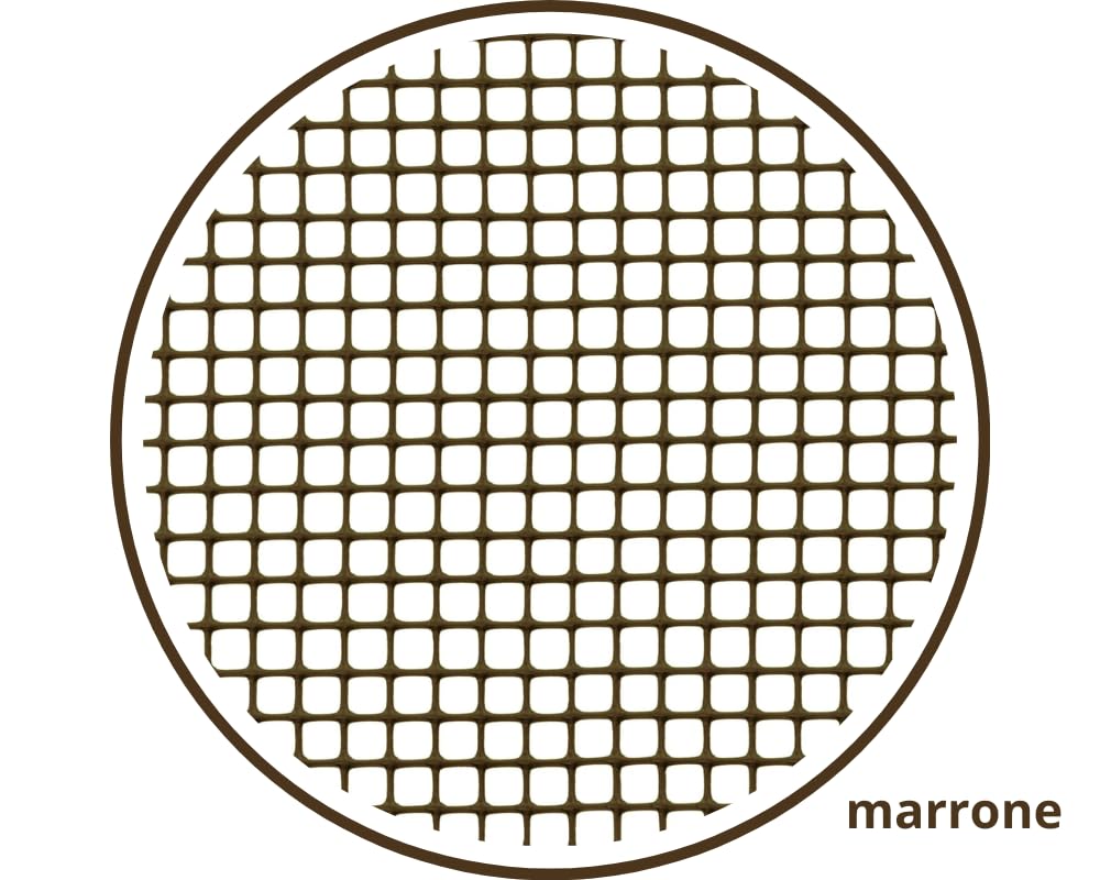 Rete Recinzione Plastificata Rete Protettiva in Plastica da Esterno Giardino a Maglia Piccola Quadrata 10 mm Rete per Cancelli Balconi Misura 1x25 mt Colore Marrone