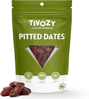 TIVOZY Deglet Noor Pitted Dates 1lb Bulk - No Sugar Added, Soft Chewy Dried Dates for Baking, Snacks, Salads | Vegan Gluten-Free