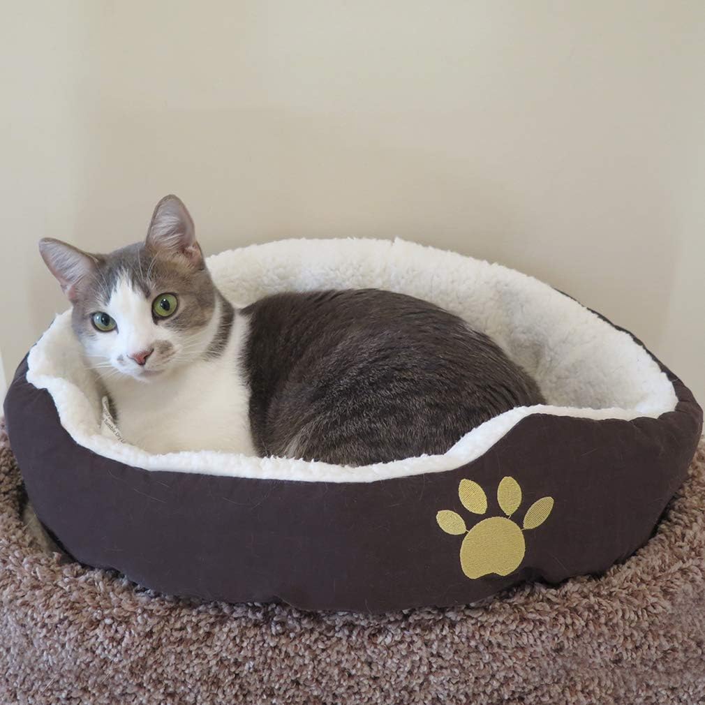 Evelots® Soft Pet Bed,For Cats & Dogs, 17"D x 5"H, Brown