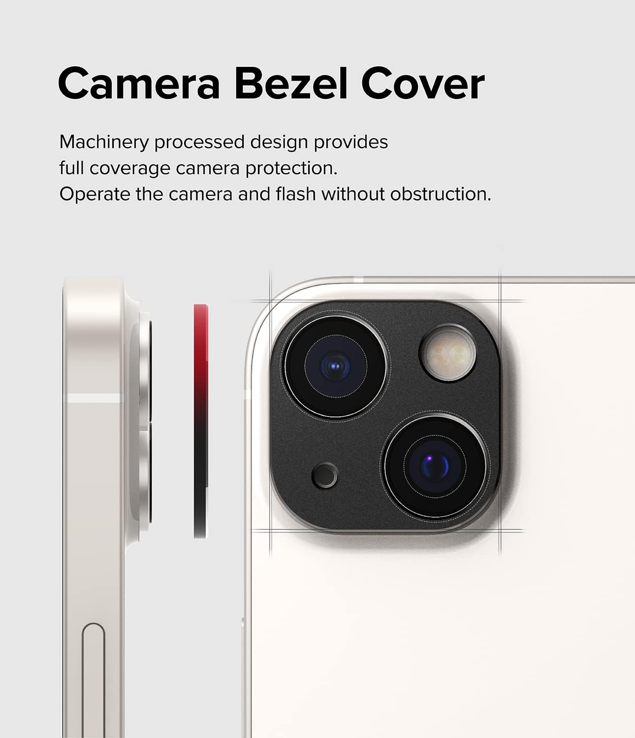 Ringke Camera Styling [Stylish Aluminum Frame] Compatible with iPhone 14 Camera Lens Protector and iPhone 14 Plus Camera Lens Protector, Protective Metal Cover - Black