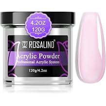 ROSALIND Soft Pink Acrylic Powder - 4.23oz/120g Acrylic Nail Powder for Acrylic Nail Extension, Professional Polymer Pink Nail Acrylic Powder Fake Nails carving French Nail Extension