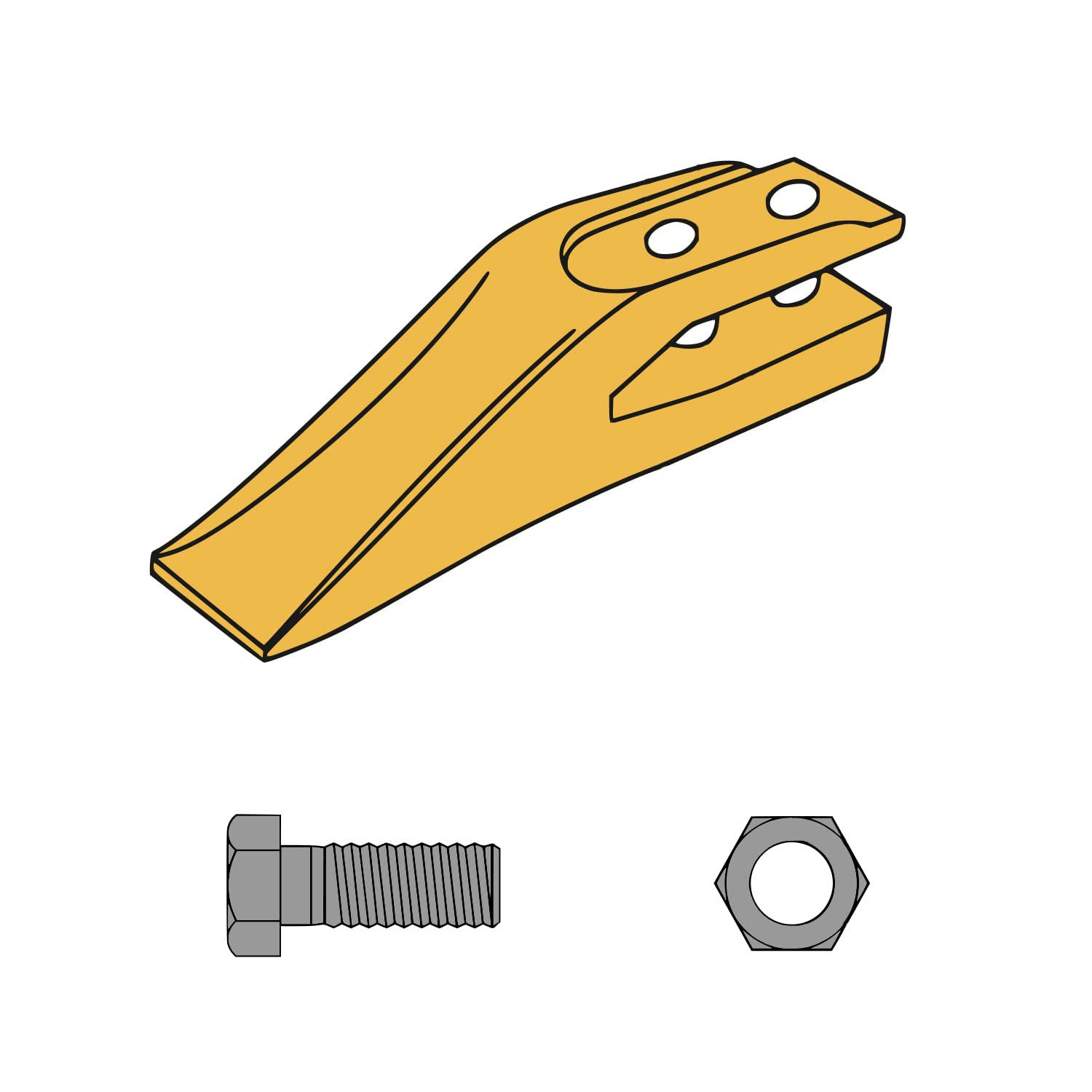 Dente per benne E30.3 denti a forcella escavatori benna miniescavatore minipala bobcat