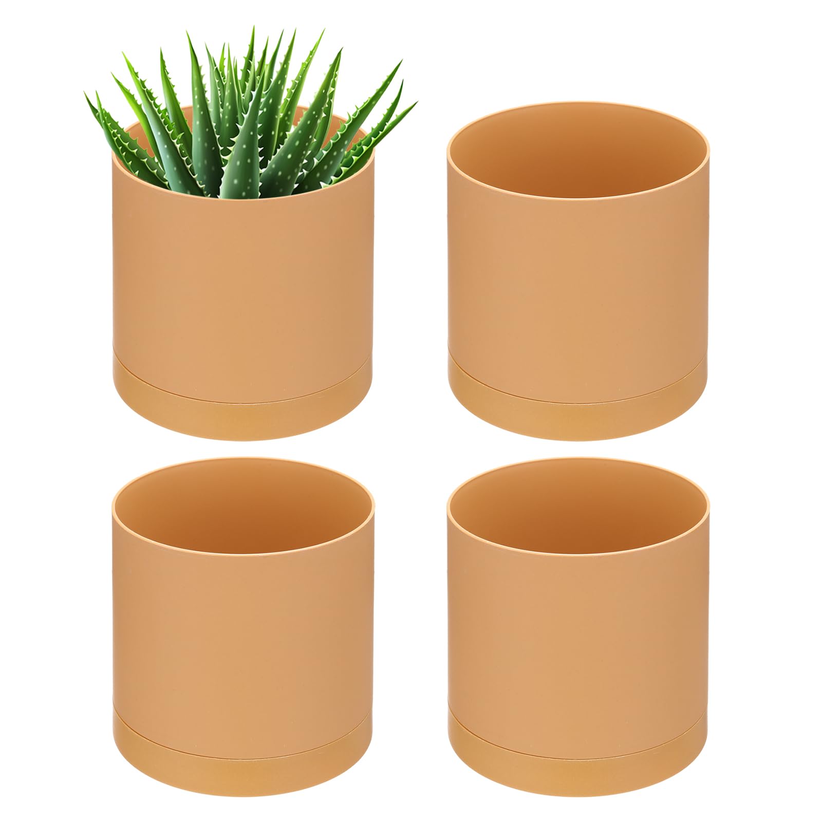 PATIKIL 6 Inch/15cm Plastic Plant Pots
