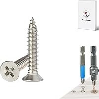 Vista 12 de Tornillos para madera, 120 tornillos Phillips de cabeza plana, tornillo de acero inoxidable 304 con kit de avellanado de madera ajustable