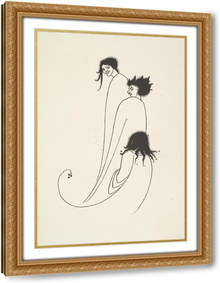 ArtDirect Grotesques by Aubrey Beardsley 5 (1910s) Custom Framed Art Print Giclee Print or Canvas Options with Various Sizes and Customization by Aubrey Vincent Beardsley