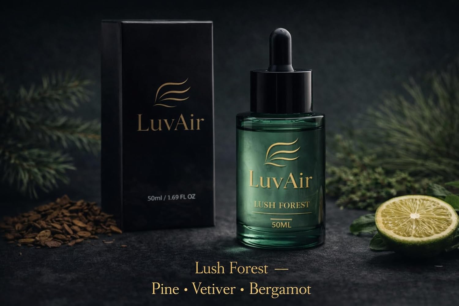 LuvAir™ Woody Collection Aroma Oil Refill – Warm, Earthy Fragrance for Car and Home Waterless Diffusers (50 ml, Lush Forrest) - Image 2