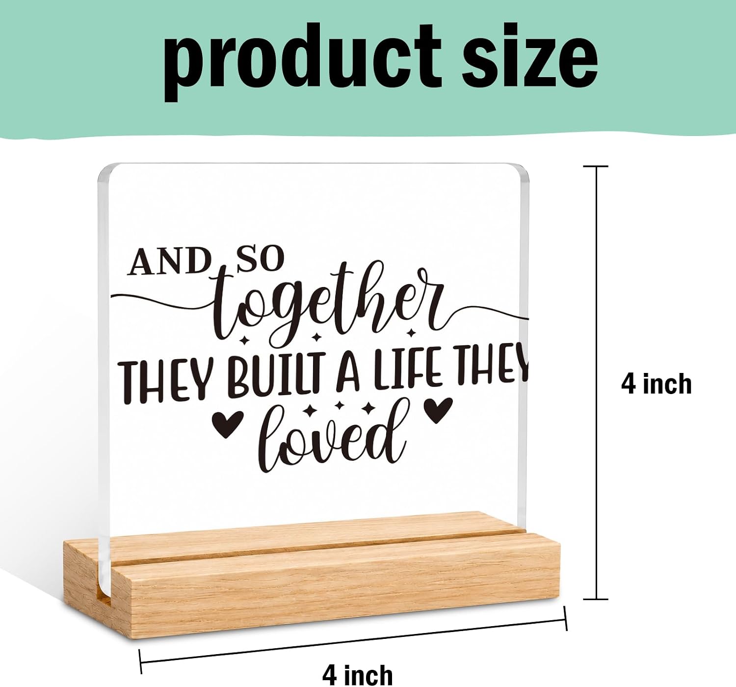 And So Together They Built a Life They Loved, Acrylic Sign with Wood Base image 5
