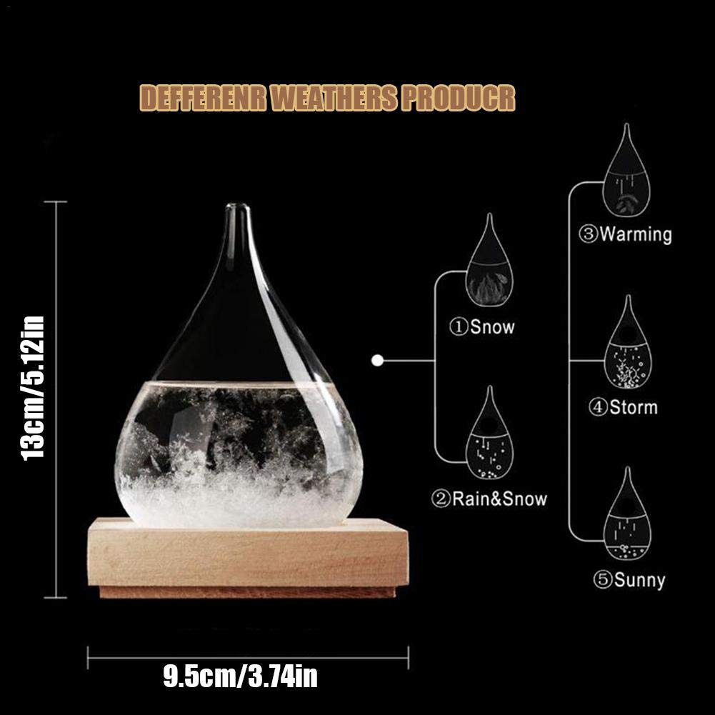 Storm Glass - Cone Shape Storm Glass Weather Station Weather Forecaster Fashion Storm Glass Bottle Barometer for Home and Office Decor