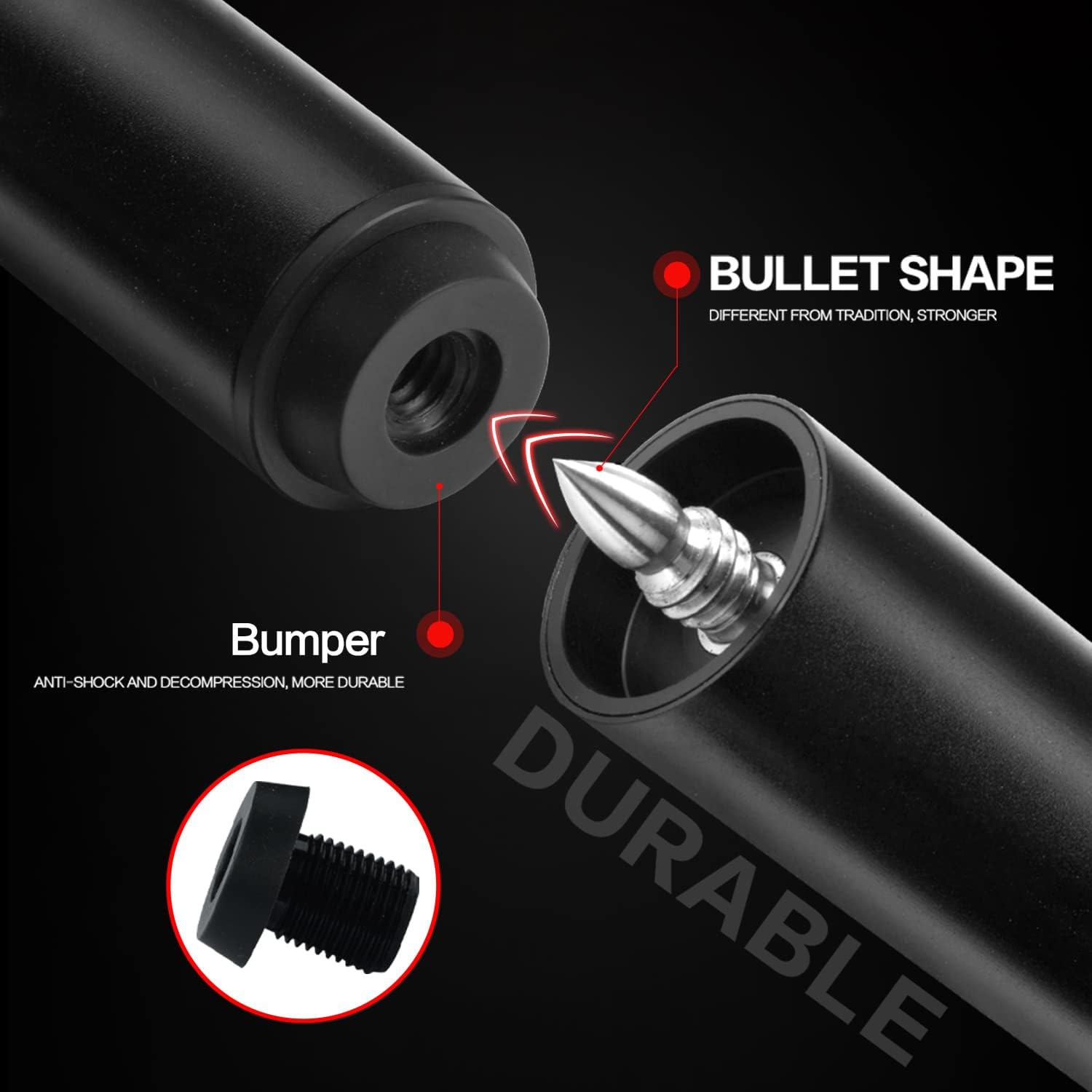 CRICAL Pool Cue Extension 2/3/4/8 Inch Metal Billiard Cue Extension with 3 Bumpers Billiard Accessories