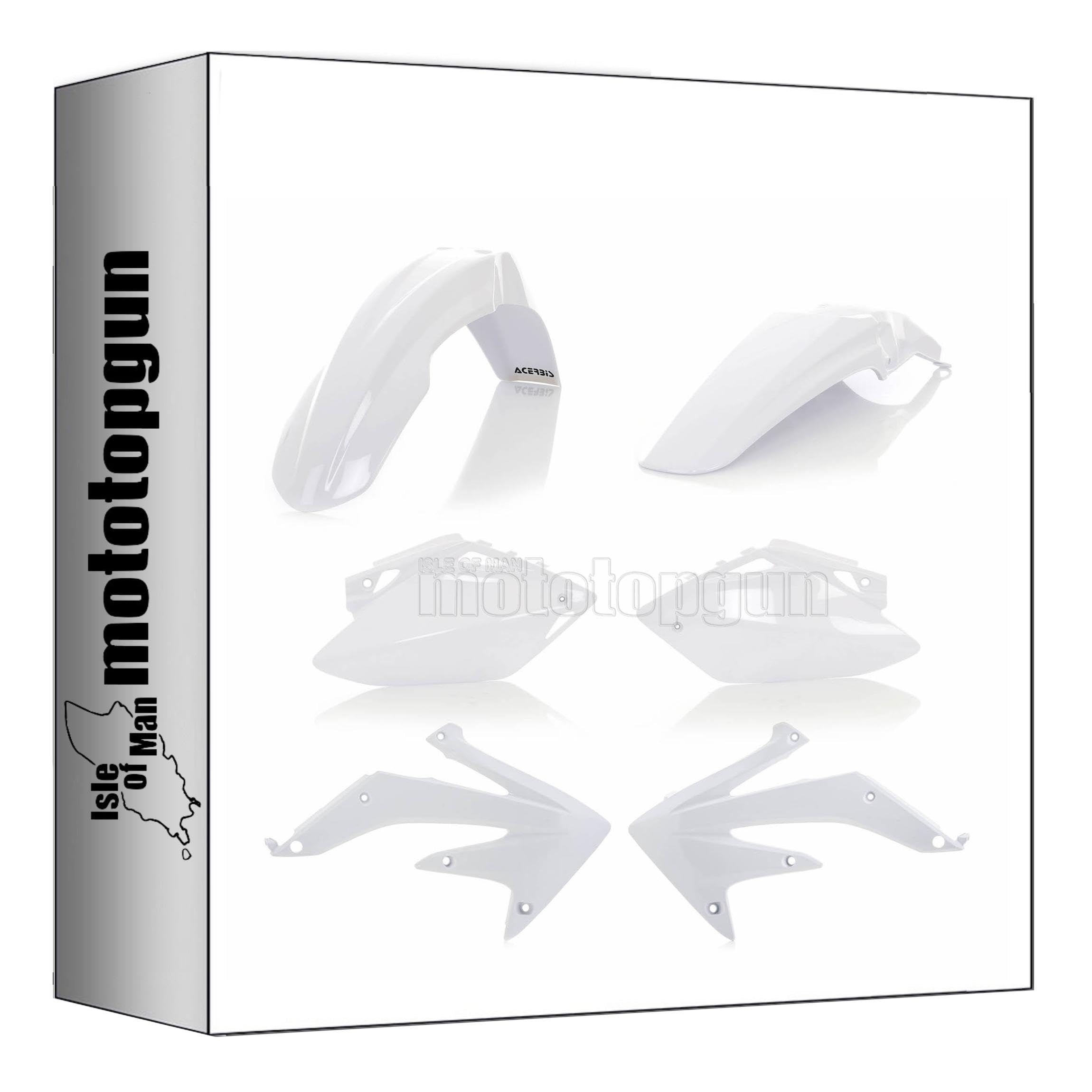 acerbis 0010295.030 kit plastico blanco compatible con honda crf 450 r 2007 2008 mototopgun