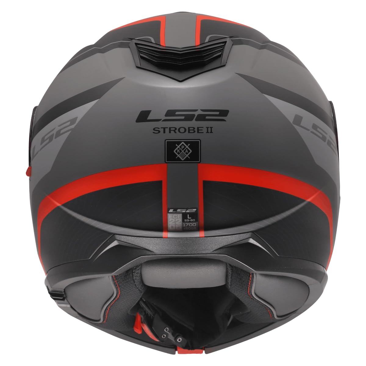 LS2, Casco Moto Modulare STROBE II MONZA Black Grey Red, XXL