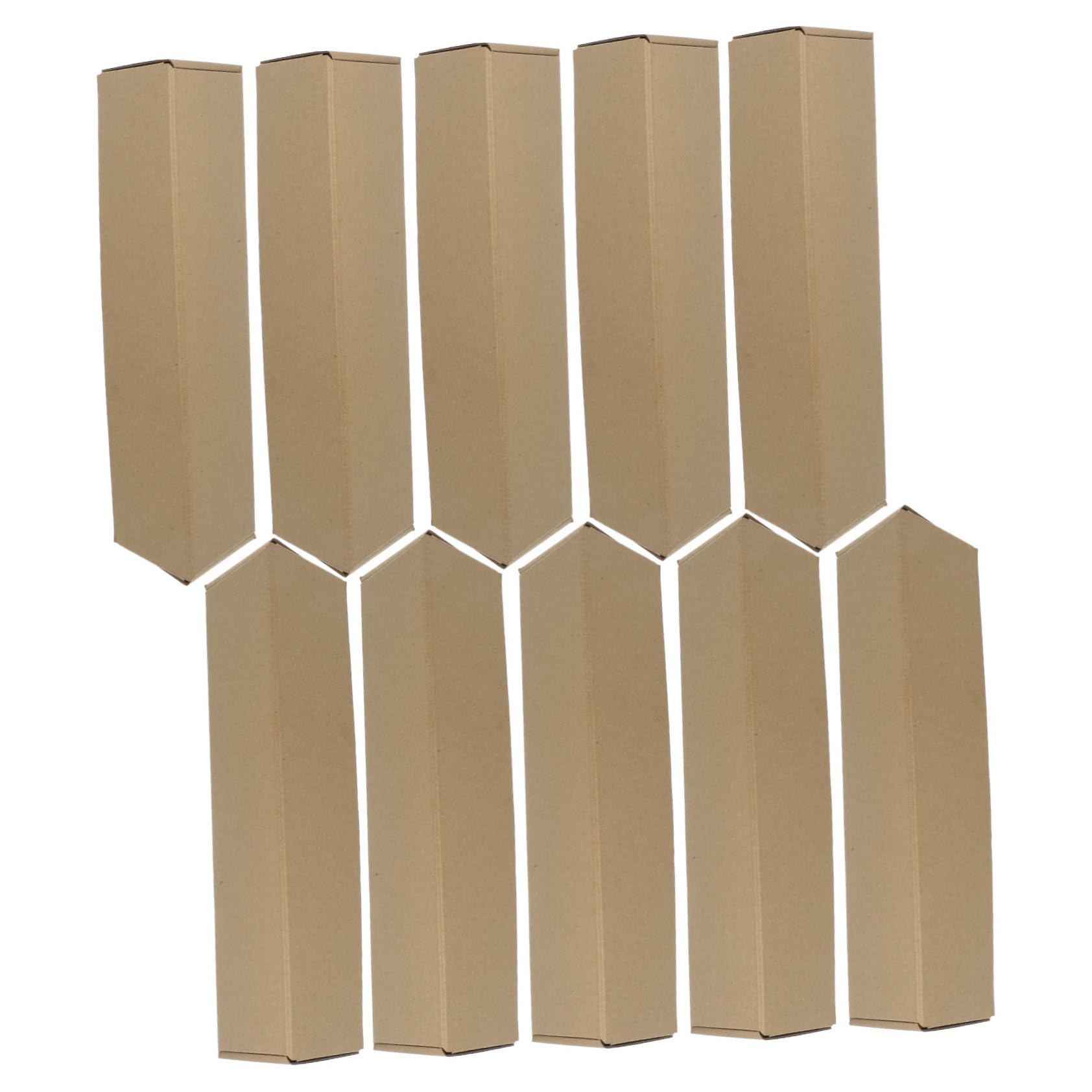 Cabilock Ergonomic Design Triangle Paper Box 10 Pack Kraft Paper Mailing Tube for Red Wine Storage