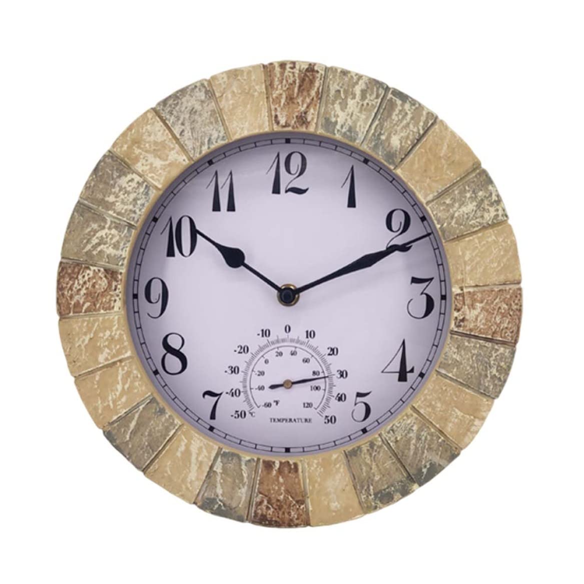 Orologio da parete sospeso con termometro per esterno 10 pollici retrò