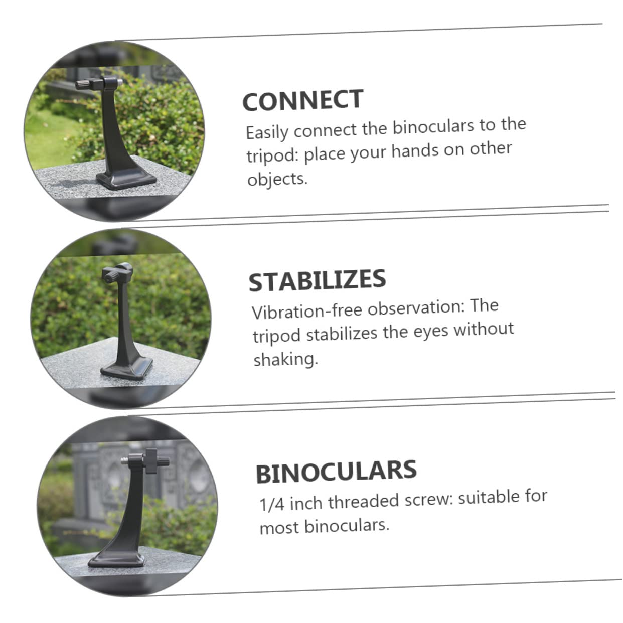 HOMSFOU 4Pcs Binoculares Binoculares De Aluminio Sujetar Abrazadera Soporte Neutral Turismo Binocular Soporte Accesorios Trípode Aleación Hilo Trípode Adaptador Reloj Pájaro Binocular