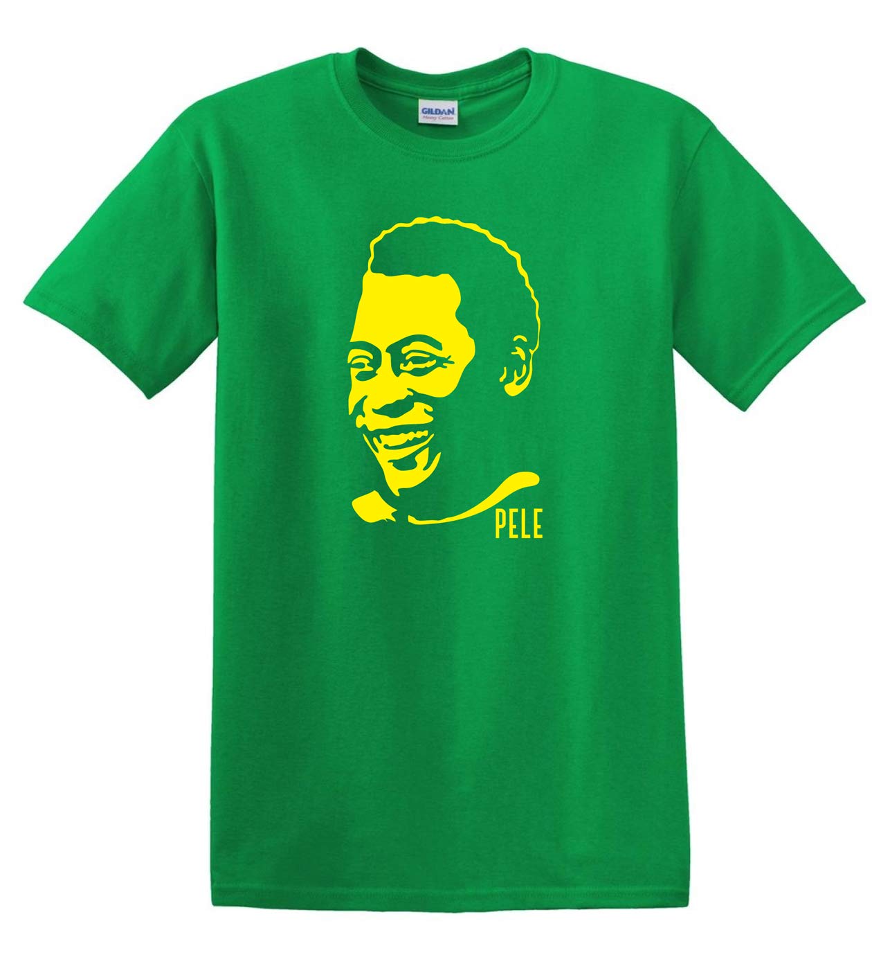 Revolutionary Tees Pele Brazilian Football Legend Brazil Retro World Cup T-Shirt Irish Green