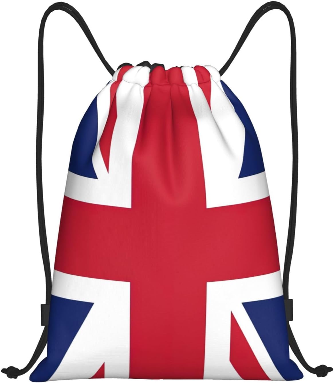 UK Flag print Drawstring Backpack for Women, Drawstring Gym Bag for Men, Pull String Sport Bag for Soccer