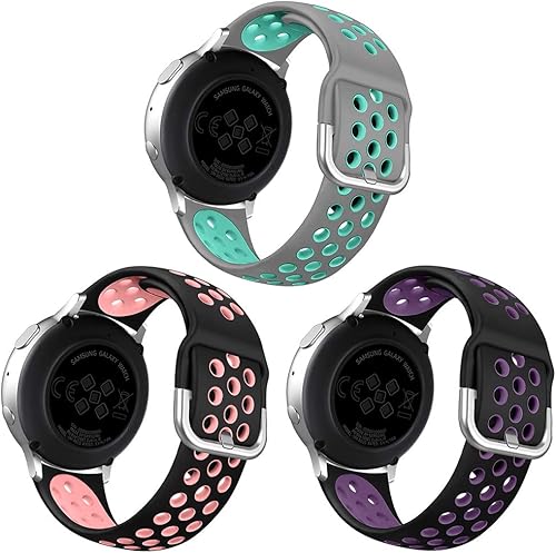 Paquete de 3 correas compatibles con Samsung Galaxy Watch Active 2 de 1.575 pulgadas, 1.732 pulgadas/Active/Galaxy Watch 3 Band 1.614 pulgadas/Watch