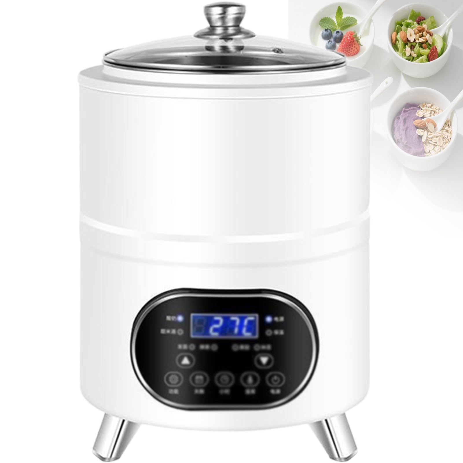 Sjyclaviger Smart 360° Constant Temperature Yogurt Machine,Automatic Fermentation Machine, Automatic Time & Temperature Adjustment, for Yogurt, Cheese, Natto White-8L