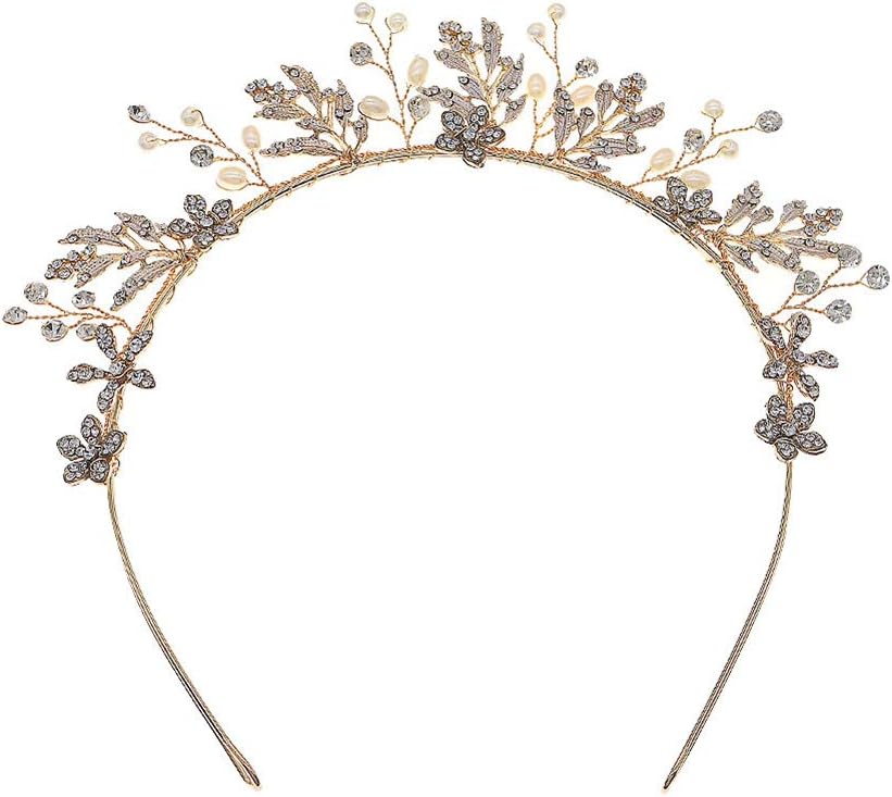 Fashion Headbands, 1pc Pearl Headband Bridal Rhinestone Headdress Fangle Flower Head Hoop