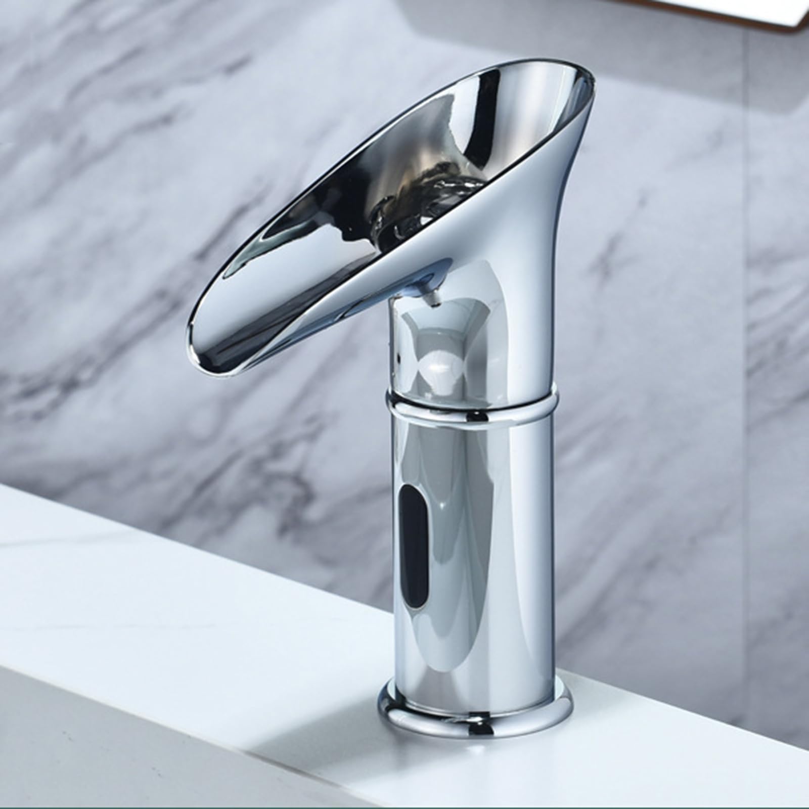 HCFYAUIS Bathroom Waterfall Mixer Tap Retro Touchless Bathroom Tap Chrome Temperature Controlled Discoloration Sensor Faucet