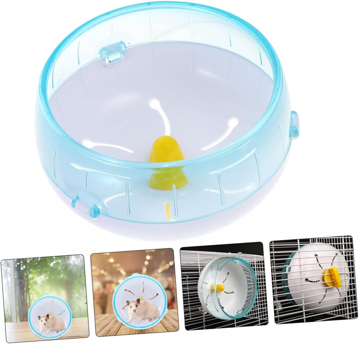 Kisangel Silent Large Hamster Running Wheel 21cm Blue for Hedgehogs Gerbils and Chinchillas Small Animal Exercise