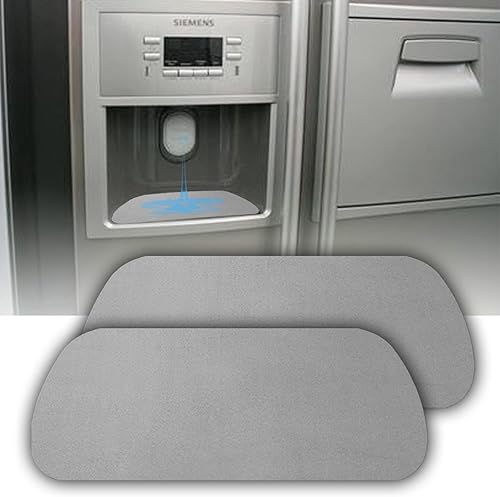 Refrigerator Drip Tray 2 Pack: Refrigerator Drip Catcher for Fridge Water Dispenser, GE, Samsung Fridge Accessories (Gray, Rectangular) (Rectangular