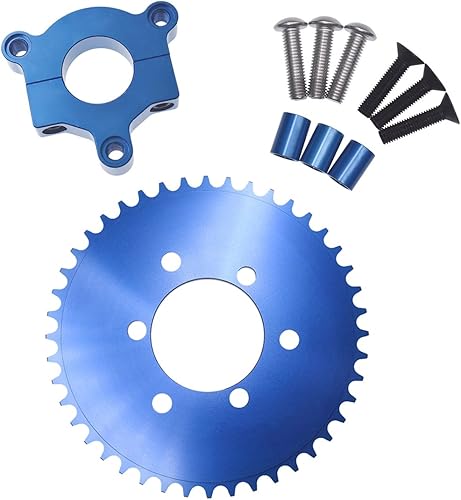 sthus Piñón CNC 44T con adaptador de 1.5 pulgadas, se adapta a bicicletas motorizadas de 60cc 66cc 80cc (azul)
