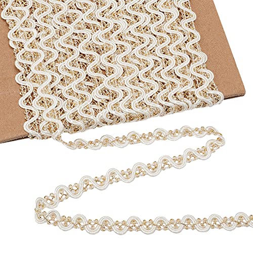 Pandahall 20 Yards Metallic Braid Lace Trim Two Tone Centipede Lace Ribbon Decorated Gimp Trim Golden Embroidery Lace Ribbon 10Mm For Wedding Bridal, Costume Or Jewelry, Crafts And Sewing #TOP13