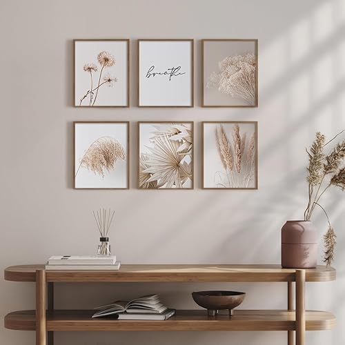 Miniatura 3 de Canssape Juego de 6 impresiones artísticas botánicas para pared de la naturaleza 8 x 10 pulgadas color beige verde salvia decoración estética de