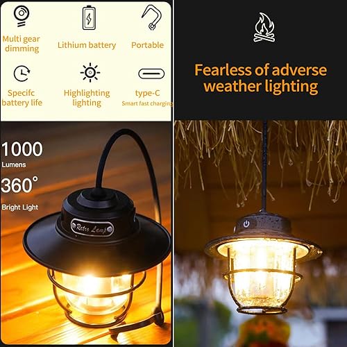 Miniatura 4 de Luz LED recargable para acampar al aire libre, mini luz de emergencia portátil para tienda, nueva lámpara de caballo de 4 velocidades modo blanco y