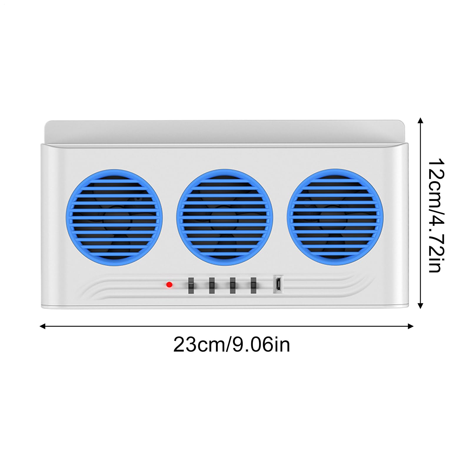 Genérico Solar Powered Car Fan | Three Outlets Vehicle Ventilation Radiator with Light,Car Fan - for Van Truck Highway Vehicle RV SUV Daily Driving Road Trip