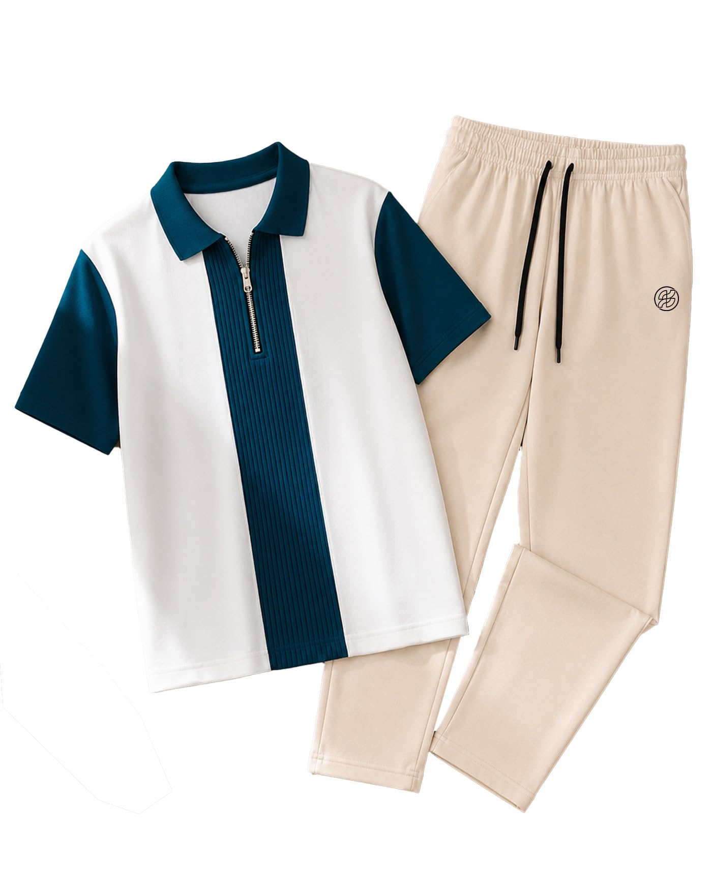 ausk Men's Polo Collar Clothing Set, Cotton Blend Half Sleeve T Shirt with Comfortable Track Pant Premium Casual Wear Co-Ord Set for Mens-picture-28