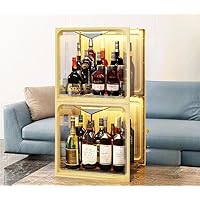 Amazon.co.jp: Fengxfa 小型 酒棚 ウイスキー棚 ウイスキー 収納