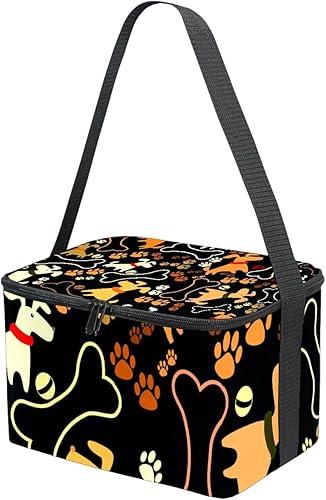 Miniatura 3 de Lonchera con aislamiento de hueso de perro, bolsa de almuerzo reutilizable, bolsa de viaje al aire libre, bolsa de picnic con correa para el hombro