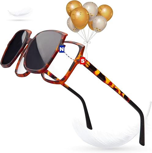 Magnetic Bifocal Reading Glasses for Men Women, clic reading glasses Optional with Night Vision Lenses Driving