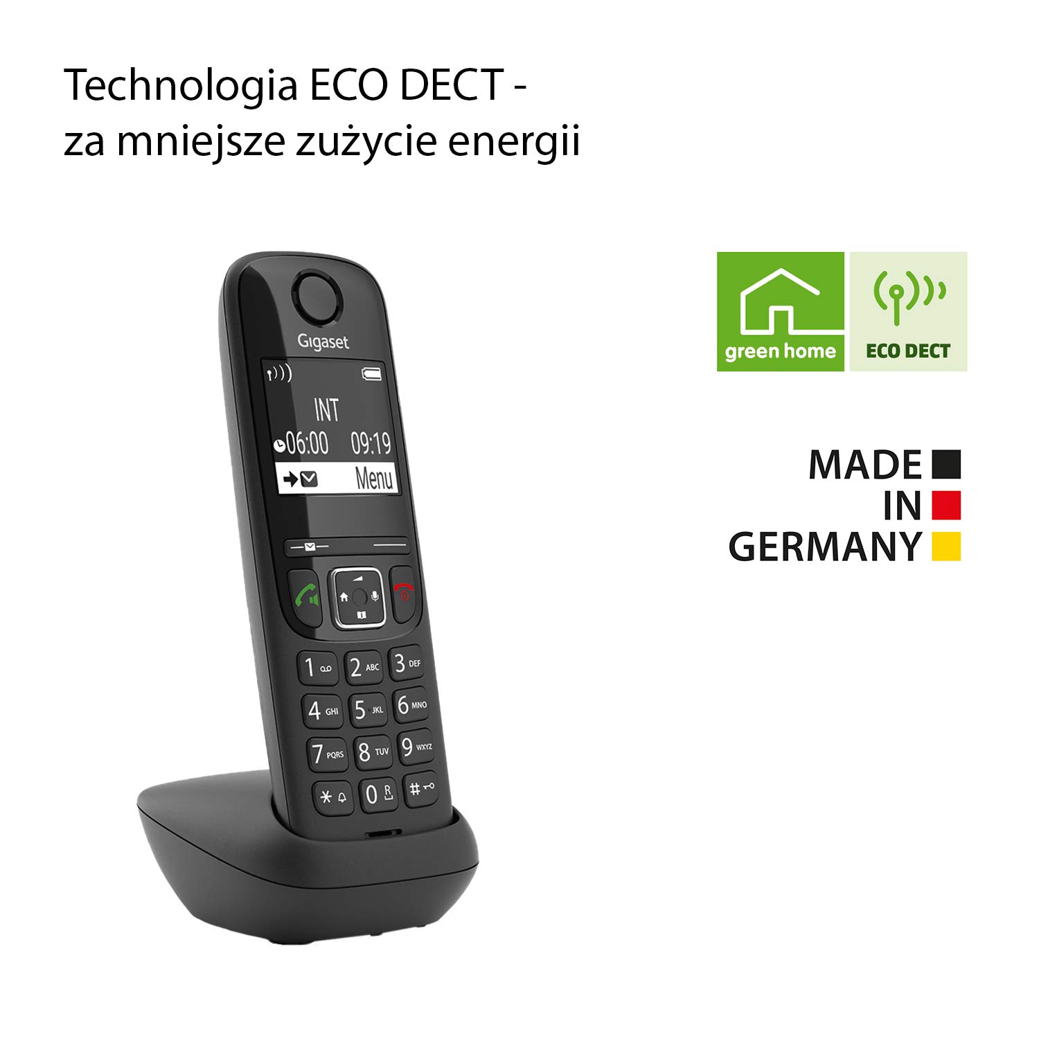 Gigaset A690 - Teléfono inalámbrico con auriculares sin contestador automático - Pantalla de contraste con modo Jumbo, calidad de sonido excelente, perfiles de audio ajustables