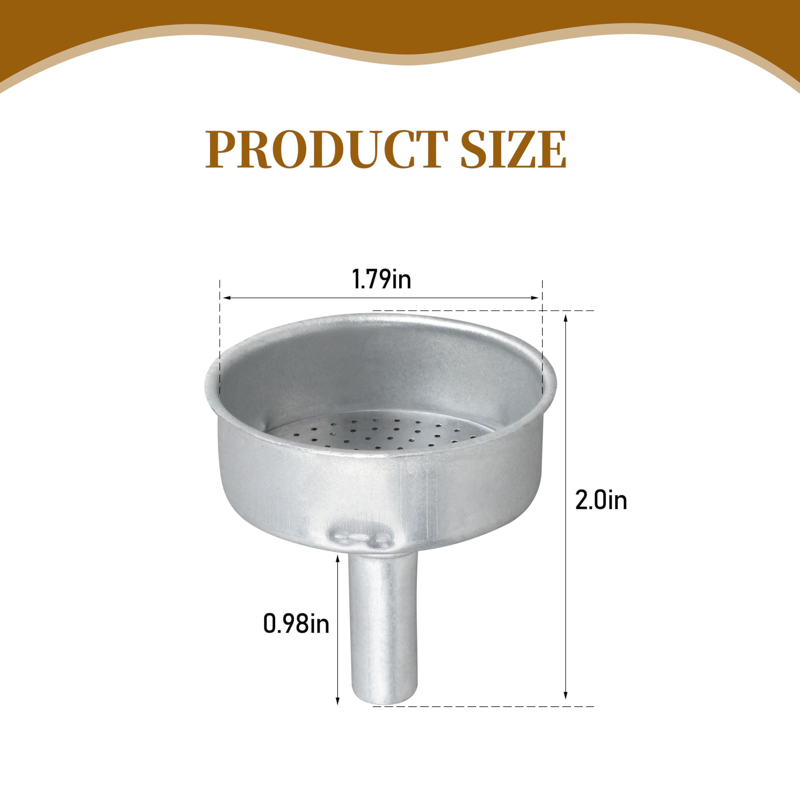 Coffee Pot Replace Funnel for Mocha Espresso Pots 2 Cup Aluminum Filter, Moka Pot Funnel replace(1 Pcs)