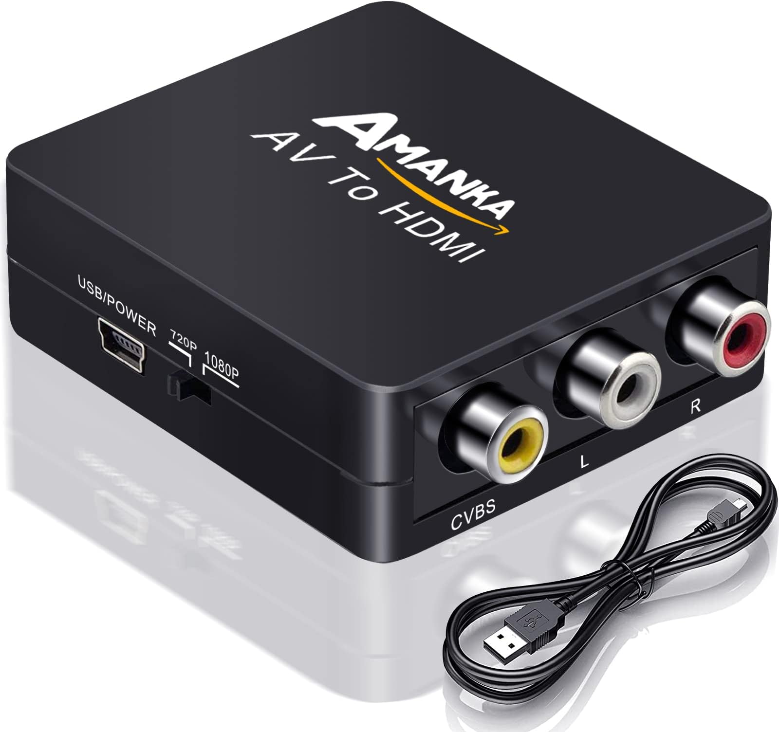 Convertisseur RCA Vers HDMI 1080P – Adaptateur AV Vers HDMI Pour Anciens Appareils Sur TV HD (et HDMI Vers RCA Inclus)