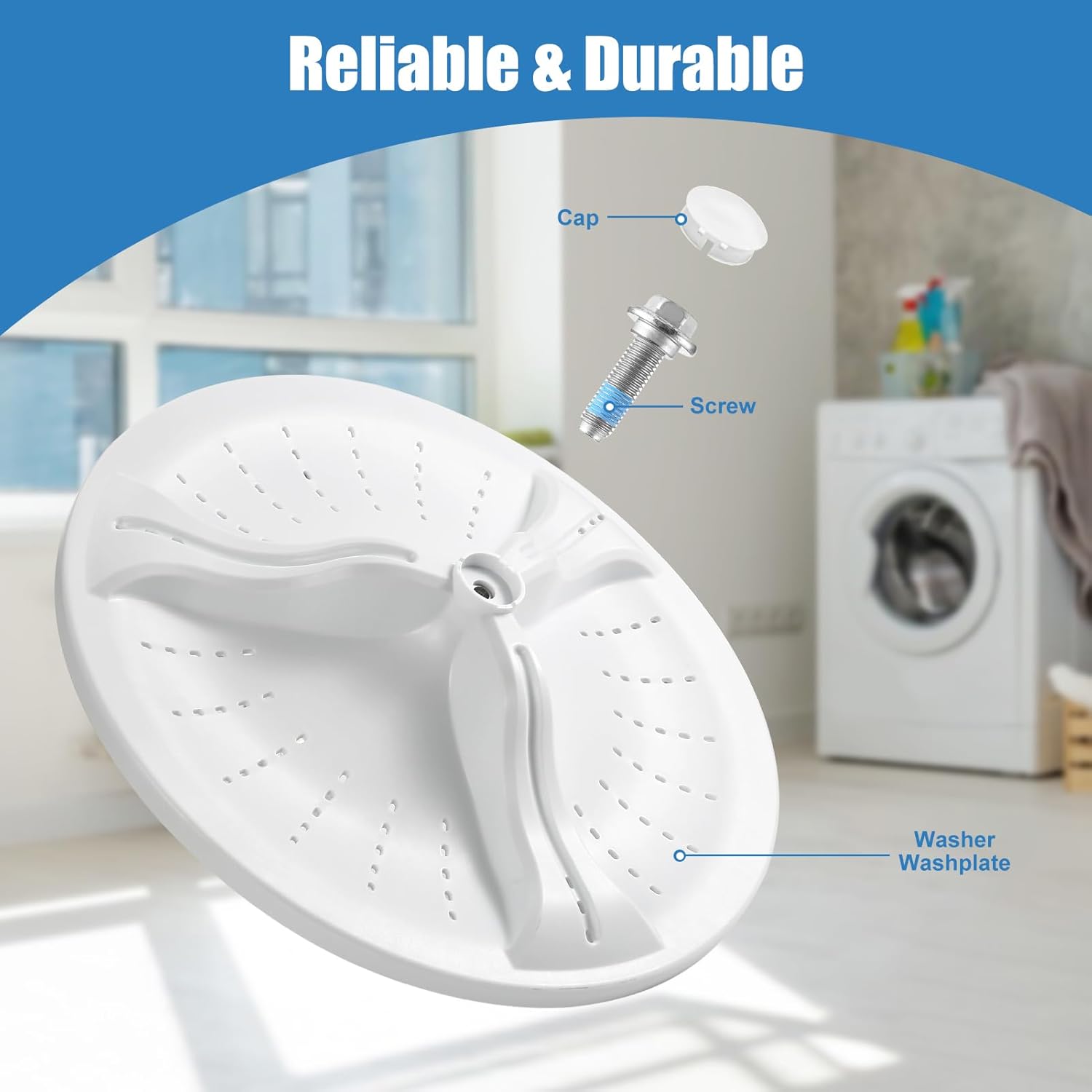 W10902814 Washplate Set Compatible with Whirlpool Maytag Washer W108396887 W10752287 MVWB855DW W10834893 W10834917,Including Screw & Cap Washplate with Cap&Screw