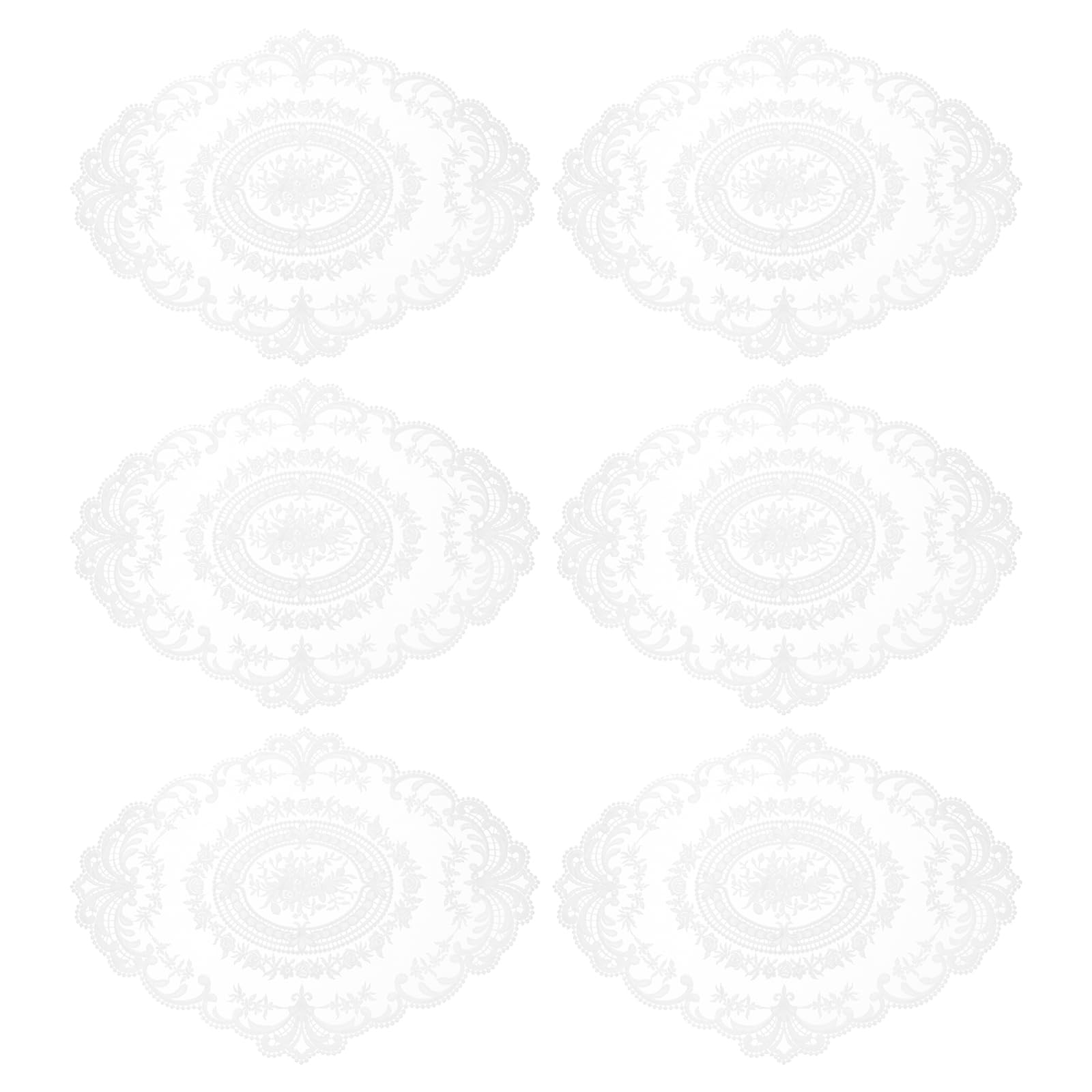 Sets de table en dentelle blanche au fini brodé rétro pour habiller une table de réception chic