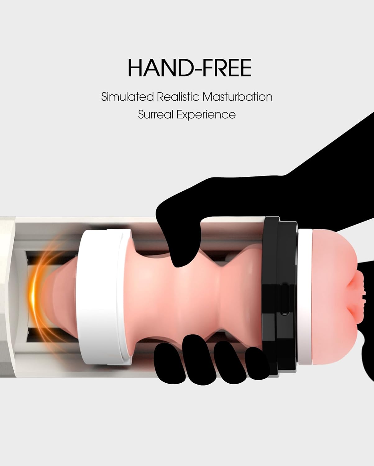 Male Automatic Masturbator Sex Toys - Hands Free Visible Masturbator Cup Blowjob Machine with 10 Thrusting & 2 Sleeves & Wearable Strap Adult Pocket Pussy for Men Pleasure | 50db Quiet | White